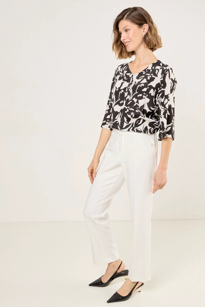 BLUSA DE VISCOSA ESTAMPADA NEGRO MUJER MAGRIFFE - 5
