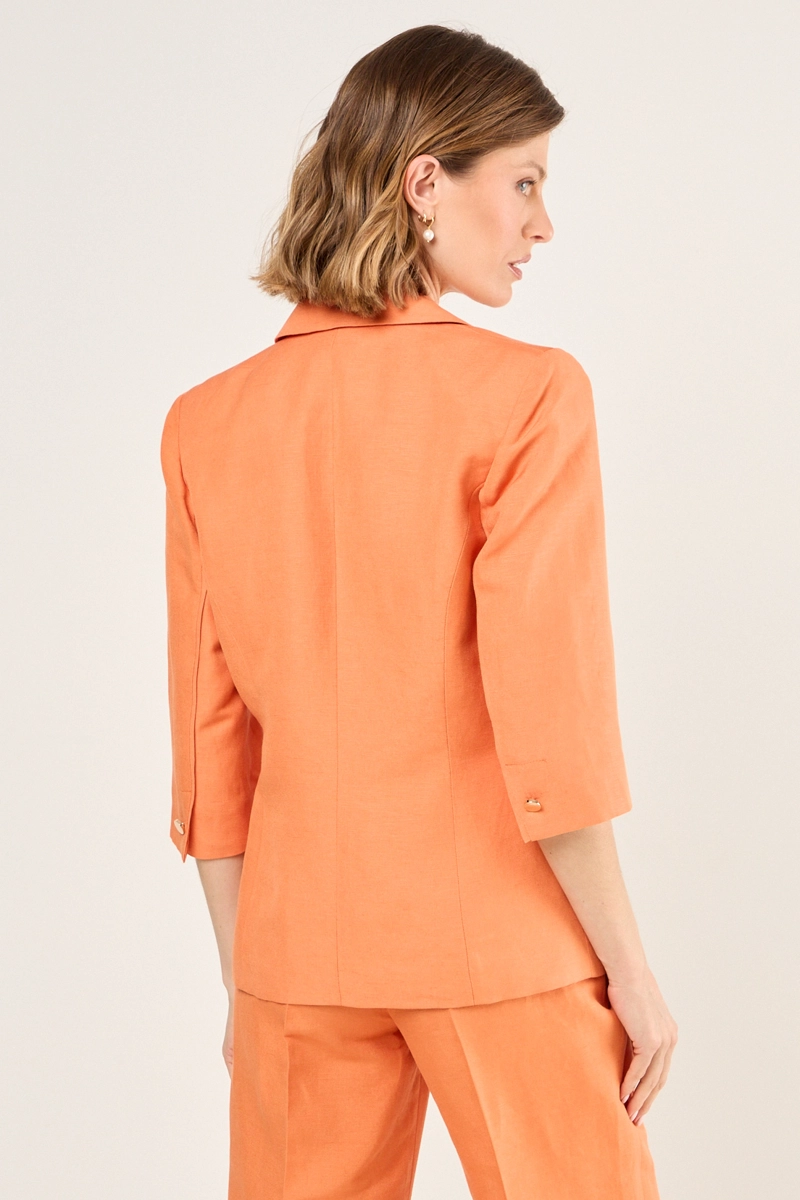 BLAZER DE LINO NARANJO MUJER MAGRIFFE - 3