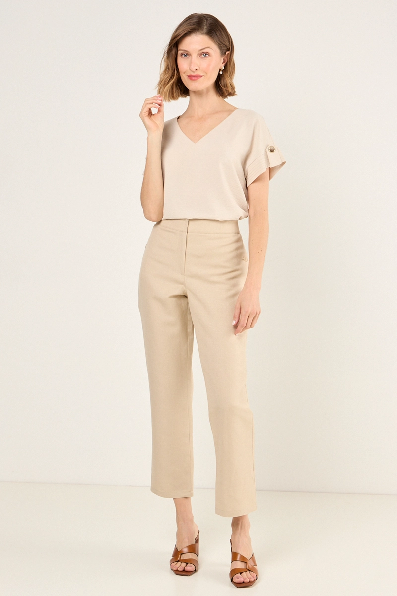 PANTALON LISO BEIGE MUJER MAGRIFFE - 1