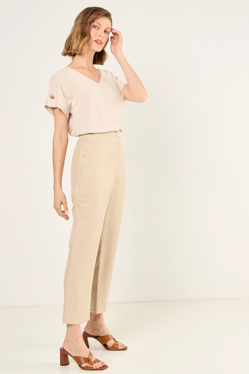 PANTALON LISO BEIGE MUJER MAGRIFFE - 5