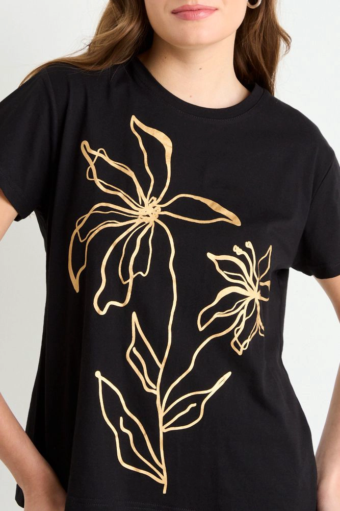POLERA MANGA CORTA NEGRO MUJER IO - 2