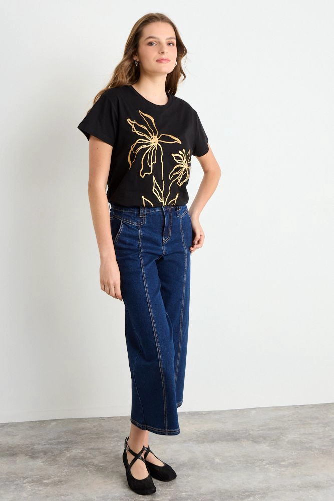 POLERA MANGA CORTA NEGRO MUJER IO - 5