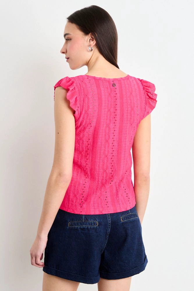 POLERA LISA FUCSIA MUJER IO - 3