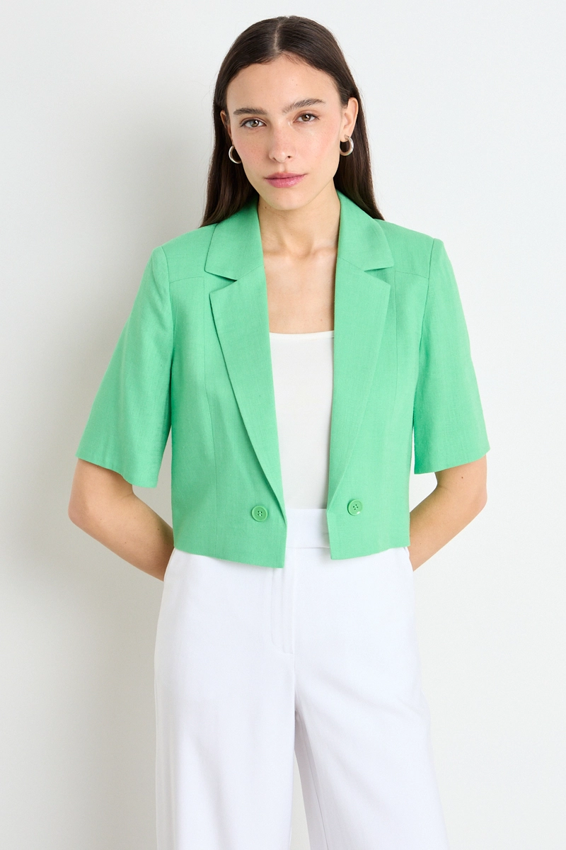 BLAZER LISO VERDE OLIVA MUJER IO - 1