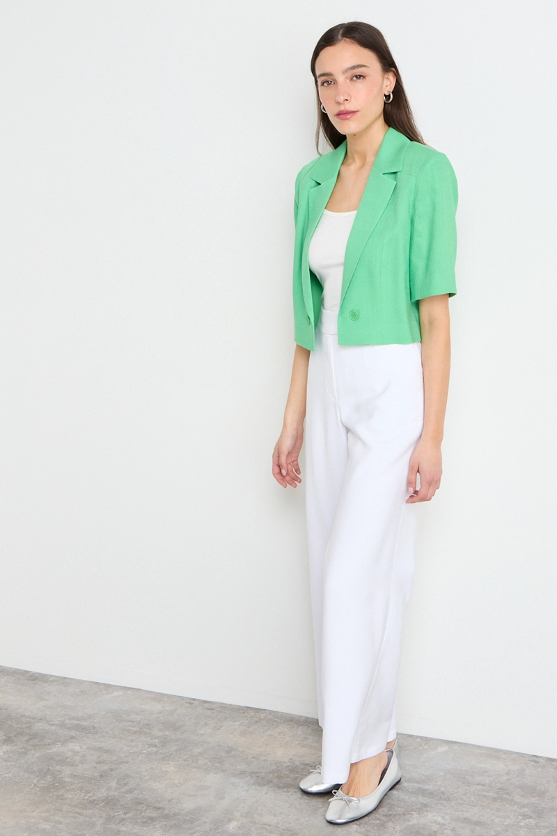 BLAZER LISO VERDE OLIVA MUJER IO - 5