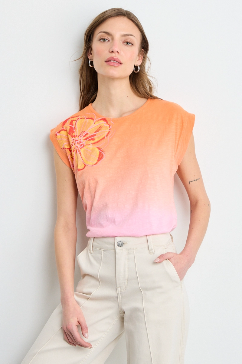 POLERA SIN MANGAS NARANJO MUJER IO - 1