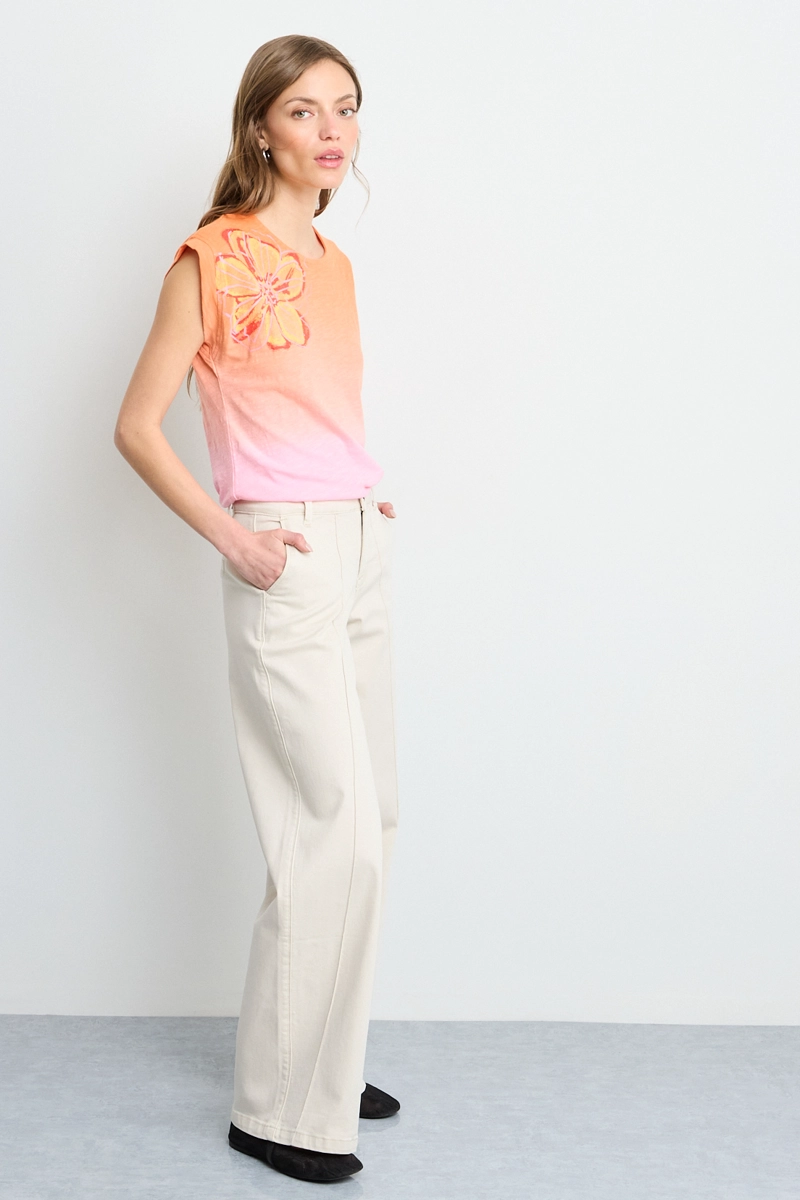 POLERA SIN MANGAS NARANJO MUJER IO - 4