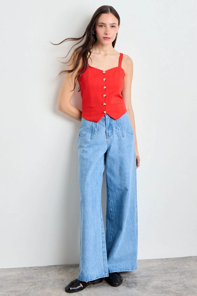 GILET LISO ROJO MUJER IO - 4