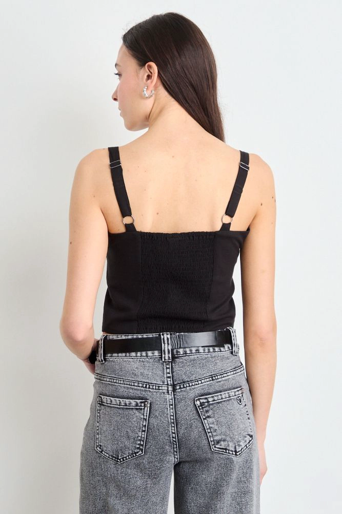GILET LISO NEGRO MUJER IO - 3