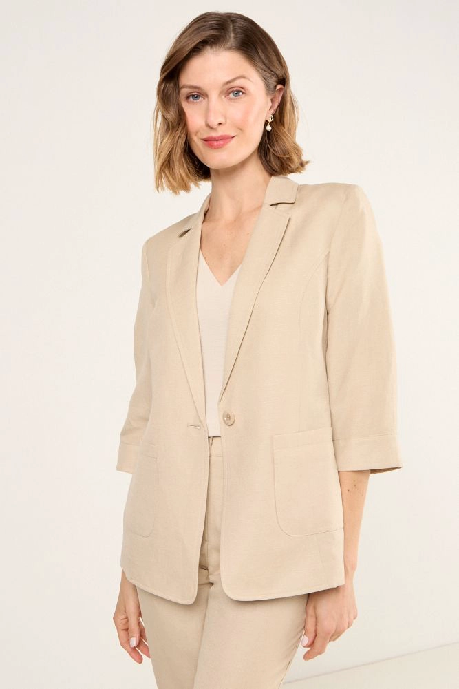 BLAZER LISO BEIGE MUJER MAGRIFFE - 1