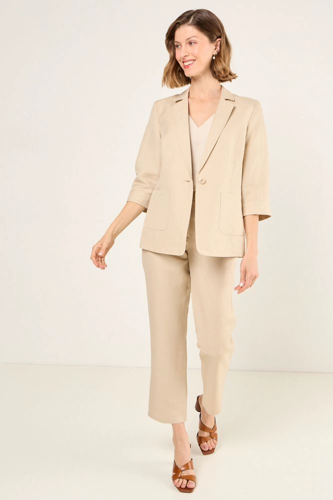 BLAZER LISO BEIGE MUJER MAGRIFFE - 4
