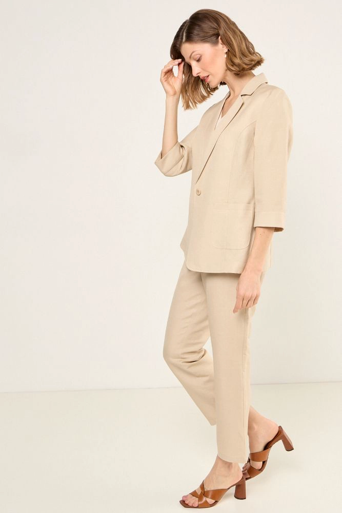 BLAZER LISO BEIGE MUJER MAGRIFFE - 5