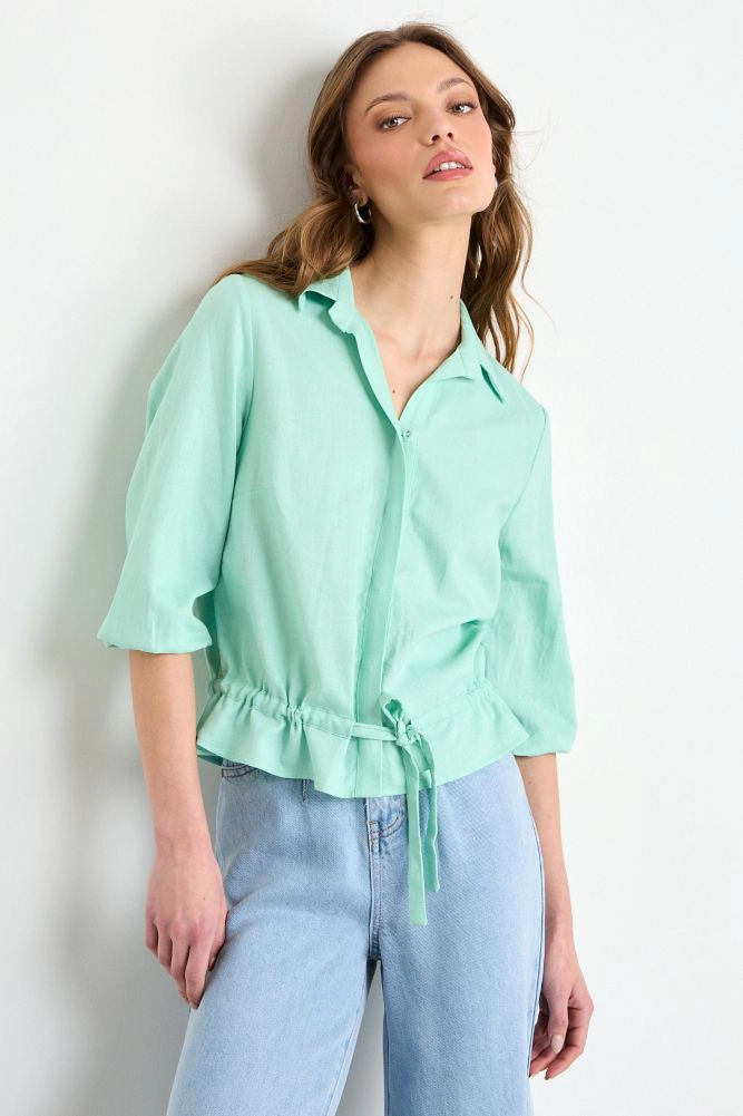 BLUSA LISA VERDE MUJER IO - 1