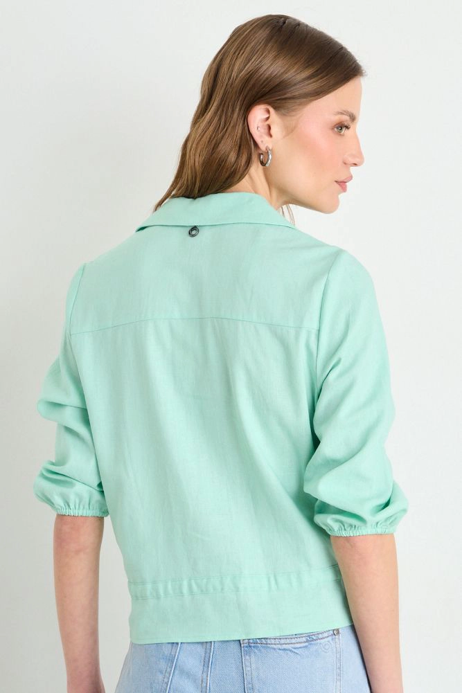 BLUSA LISA VERDE MUJER IO - 3