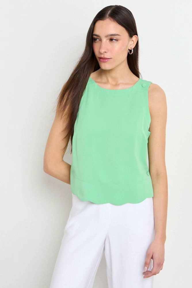 BLUSAS SIN MANGA VERDE OLIVA MUJER IO - 1