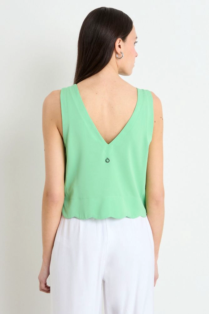 BLUSAS SIN MANGA VERDE OLIVA MUJER IO - 2