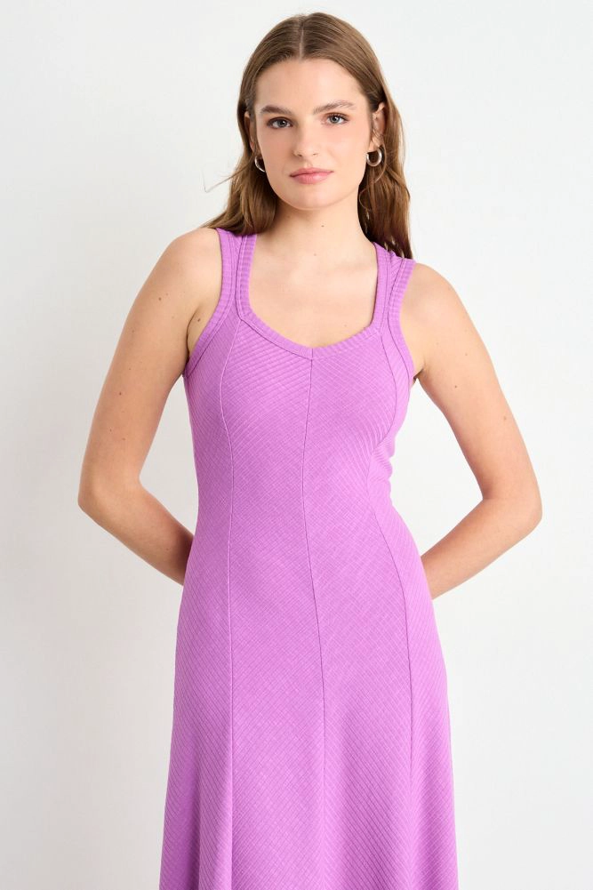 VESTIDO LARGO FUCSIA MUJER IO - 3