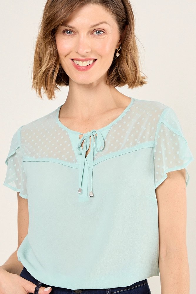 BLUSA LISA VERDE MUJER MAGRIFFE - 1