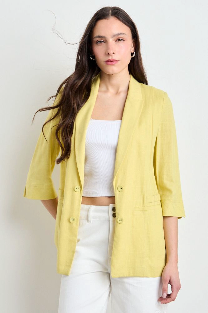 BLAZER LISO AMARILLO MUJER IO - 1