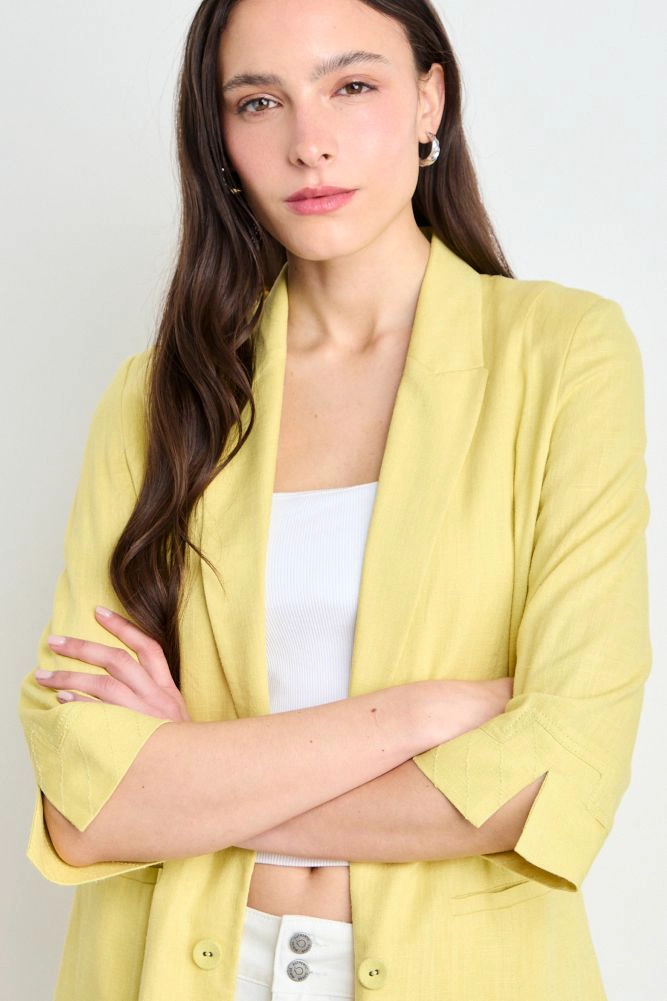 BLAZER LISO AMARILLO MUJER IO - 2