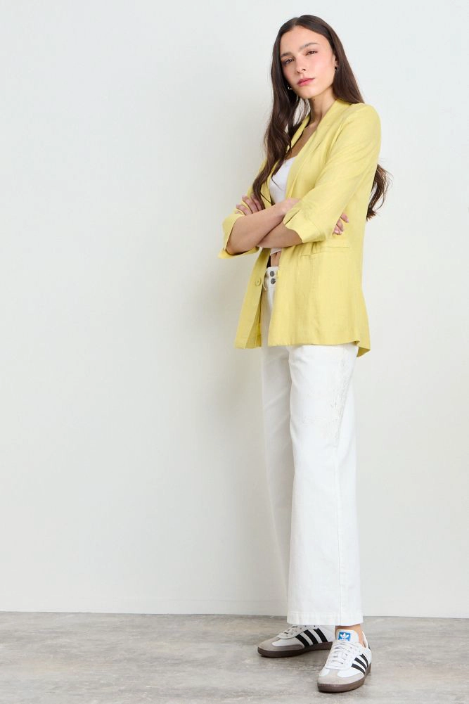 BLAZER LISO AMARILLO MUJER IO - 5