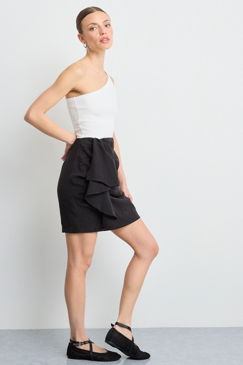 VESTIDO CORTO NEGRO MUJER IO - 5
