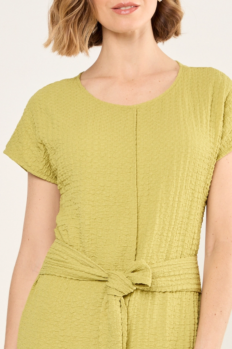 VESTIDO CON TEXTURA ARRUGADA VERDE MUJER MAGRIFFE - 2