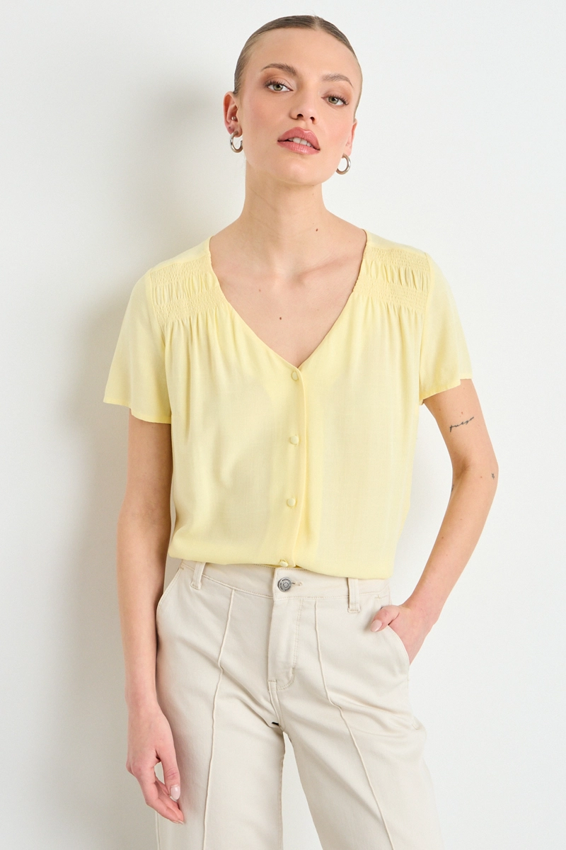 BLUSA LISA AMARILLO MUJER IO - 1