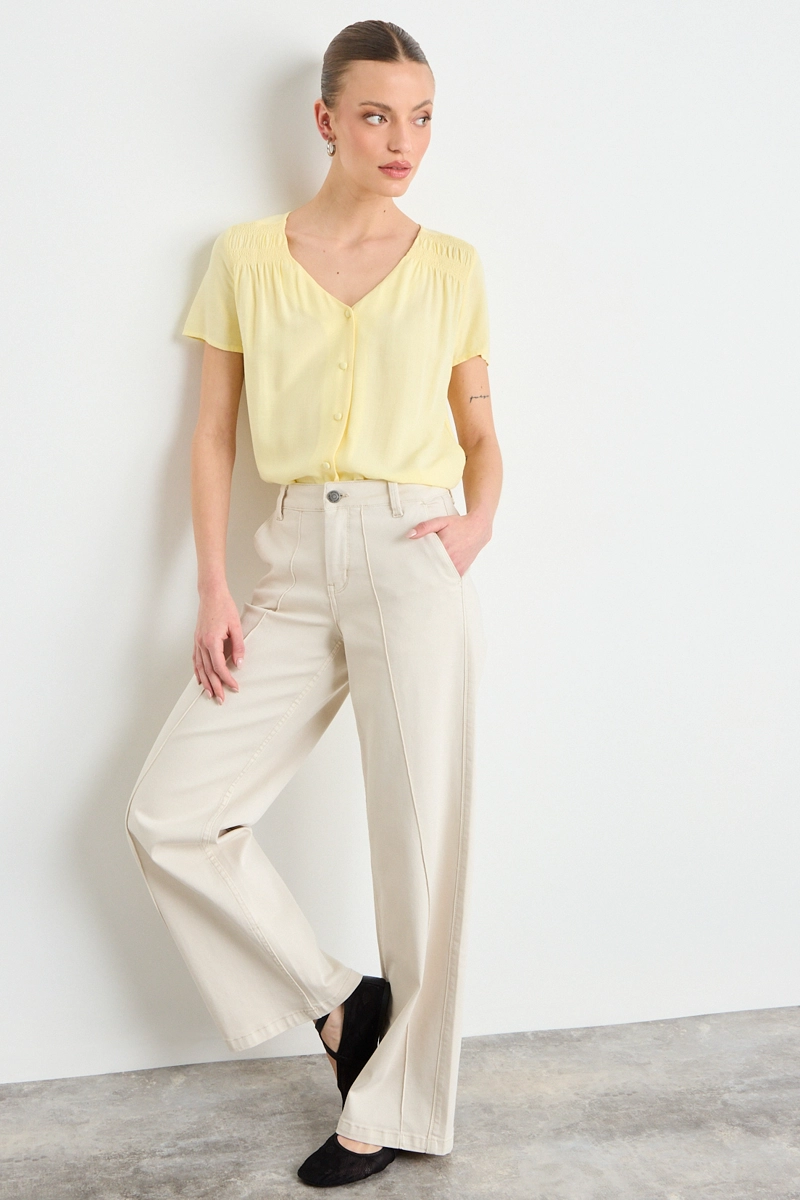 BLUSA LISA AMARILLO MUJER IO - 4