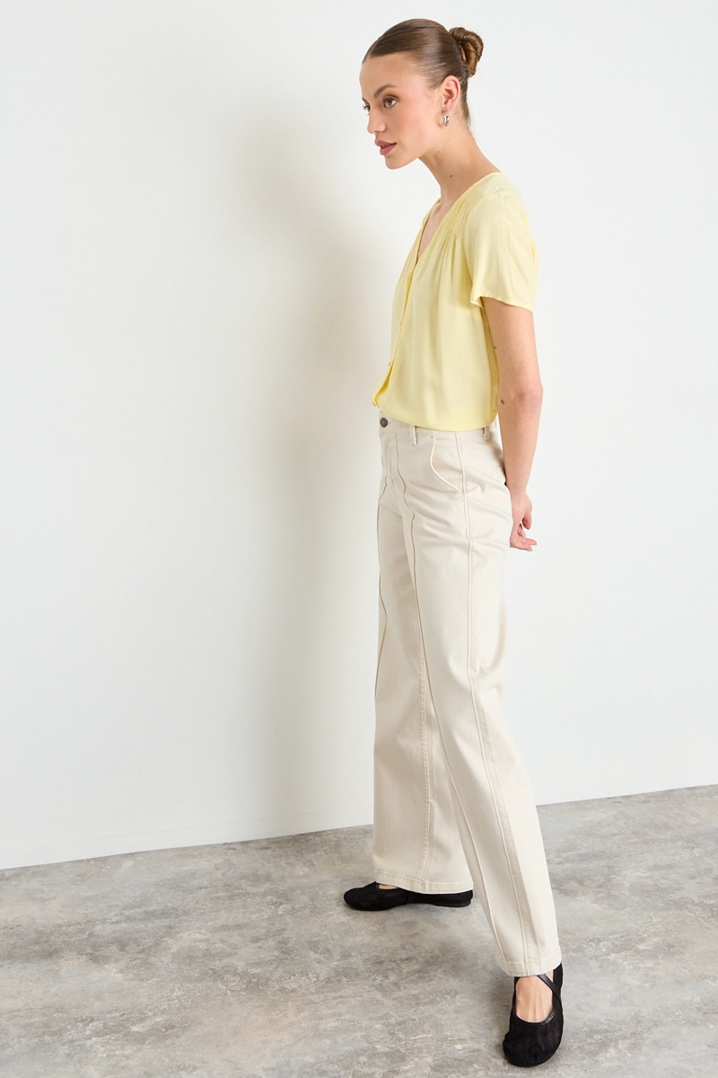 BLUSA LISA AMARILLO MUJER IO - 5
