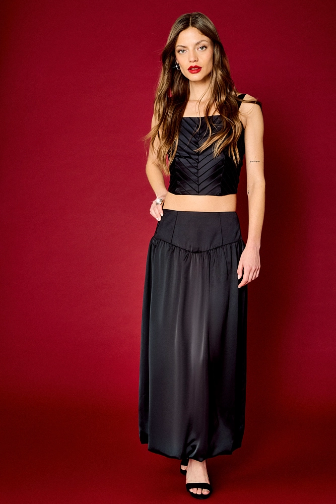 FALDA LISA LARGA NEGRO MUJER IO - 1