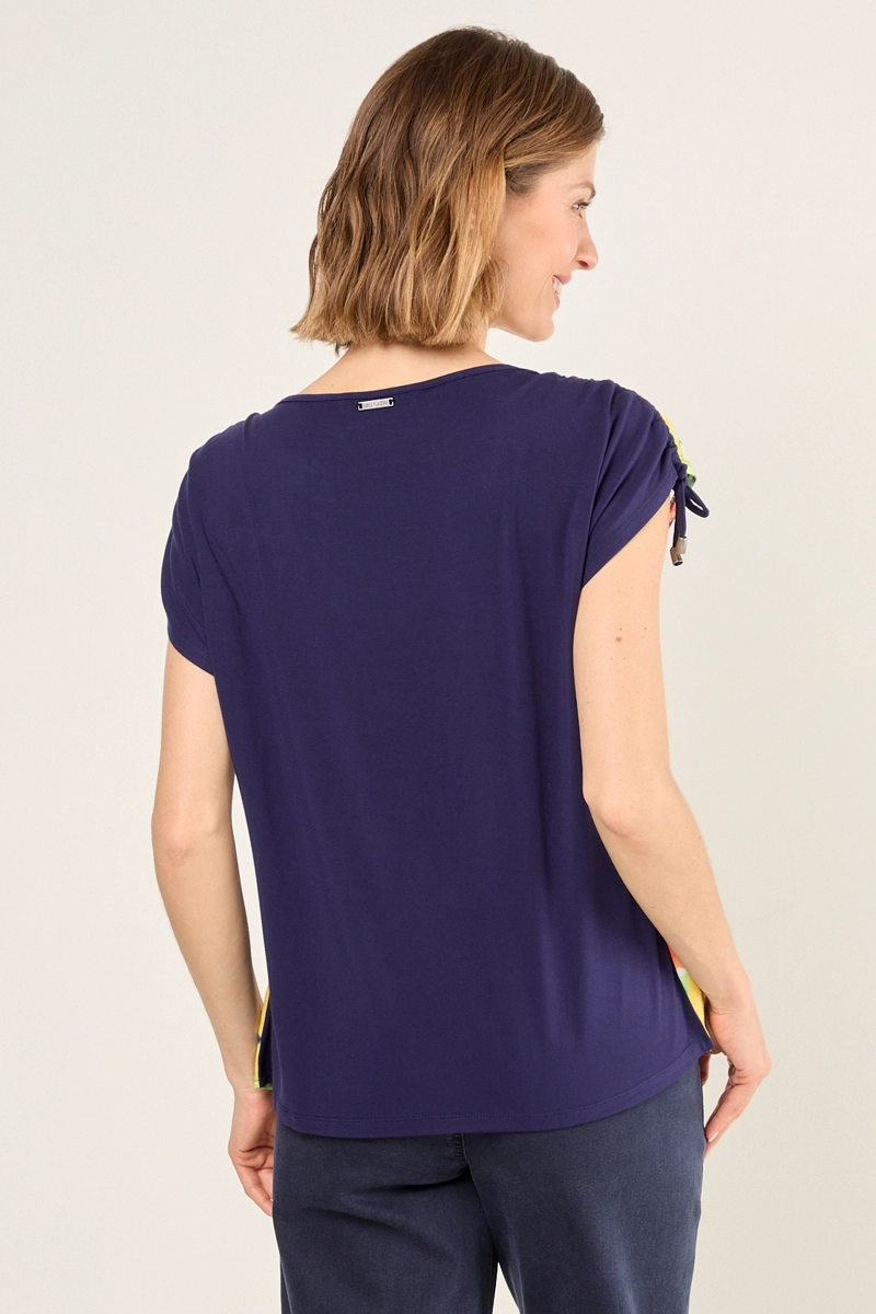 POLERA MANGA CORTA AZUL MUJER MAGRIFFE - 3