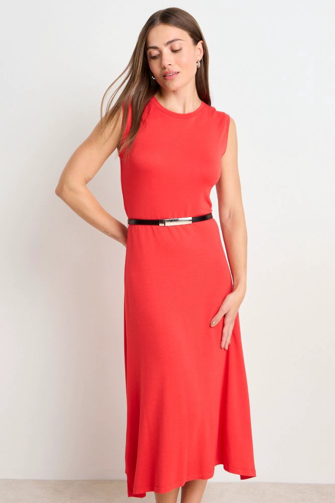 VESTIDO LARGO SIN MANGAS LISO ROJO MUJER ASH - 1