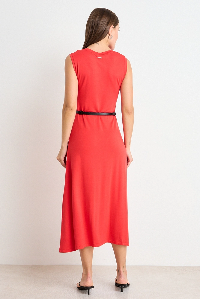 VESTIDO LARGO SIN MANGAS LISO ROJO MUJER ASH - 3