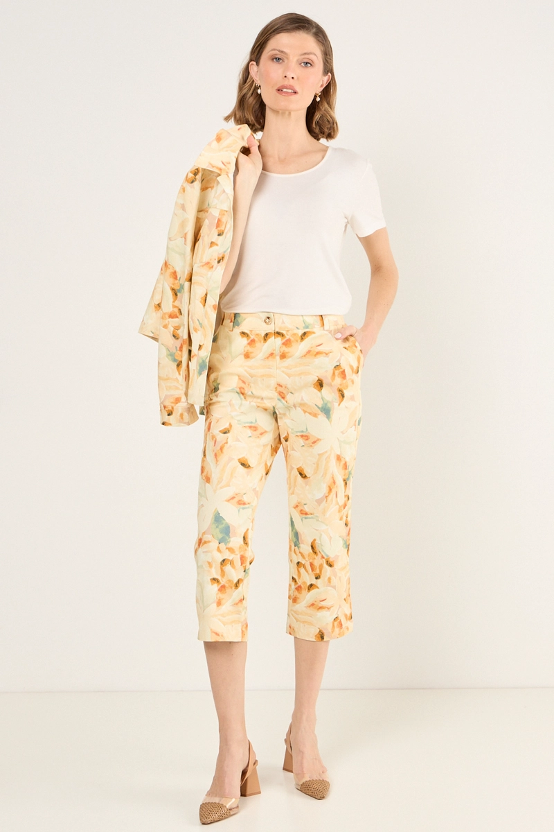 CAPRI ESTAMPADO FLORAL NARANJO MUJER MAGRIFFE - 1