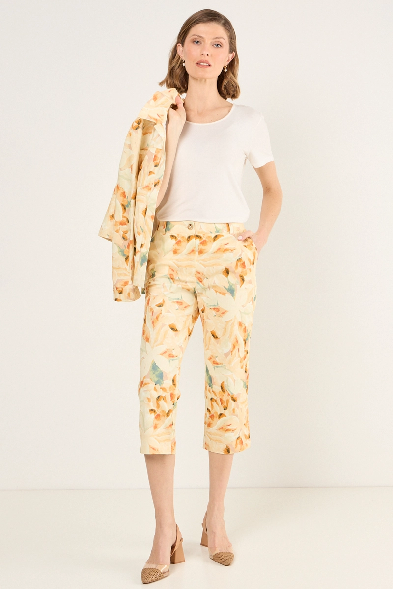 CAPRI ESTAMPADO FLORAL NARANJO MUJER MAGRIFFE - 1