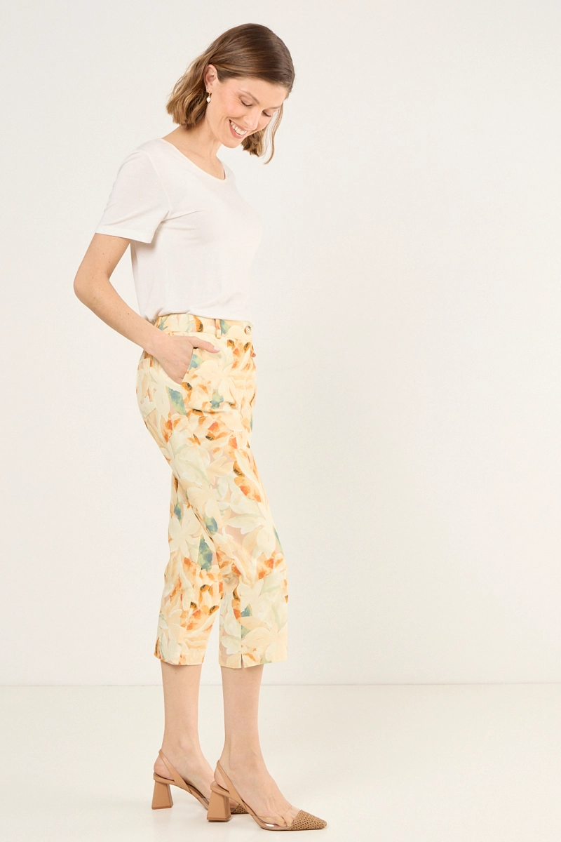 CAPRI ESTAMPADO FLORAL NARANJO MUJER MAGRIFFE - 5
