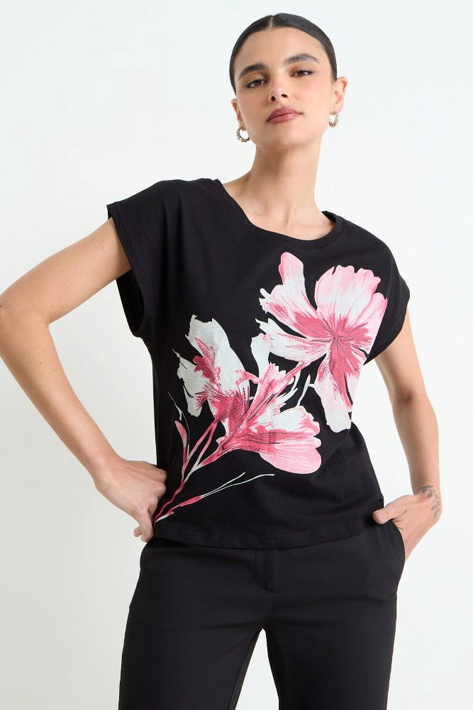 POLERA FANTASIA NEGRO MUJER ASH - 1
