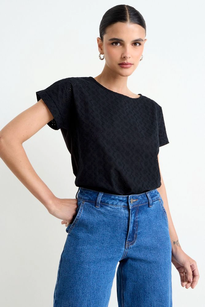 POLERA LISA NEGRO MUJER ASH - 1