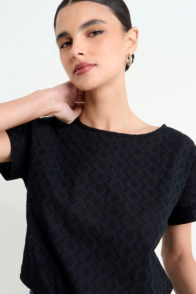 POLERA LISA NEGRO MUJER ASH - 2