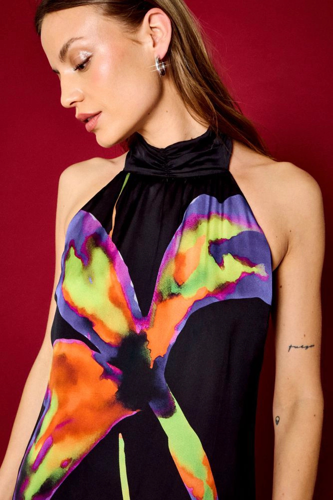 VESTIDO FANTASIA LARGO NEGRO MUJER IO - 2