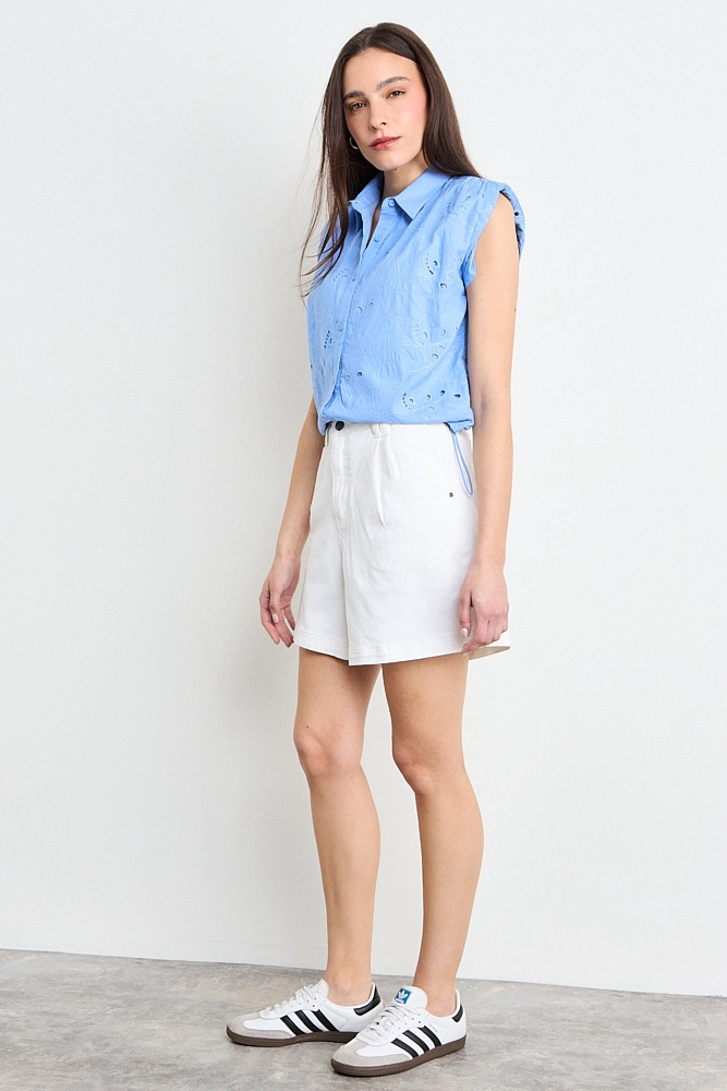 BLUSAS MANGA CORTA CELESTE MUJER IO - 5