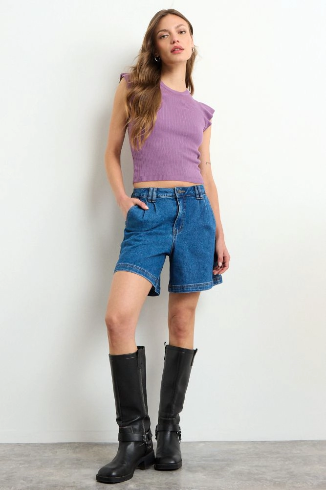 POLERA TEJIDA MORADO MUJER IO - 5