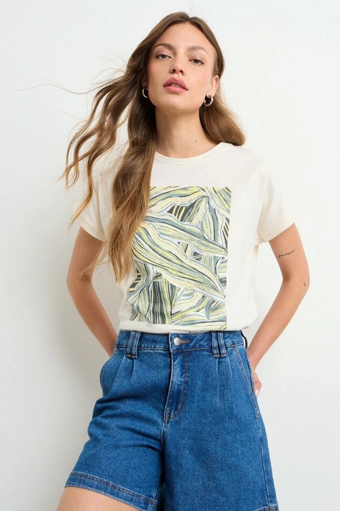POLERA MANGA CORTA CRUDO MUJER IO - 1