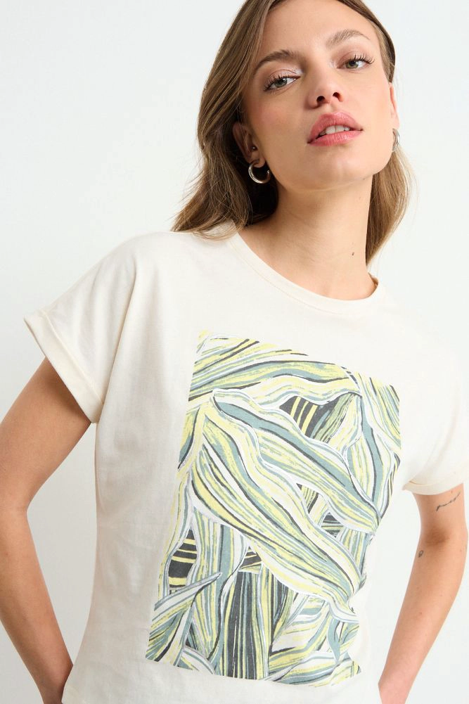 POLERA MANGA CORTA CRUDO MUJER IO - 2