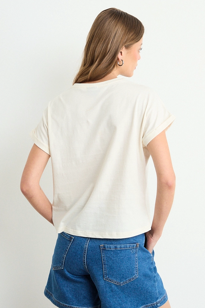 POLERA MANGA CORTA CRUDO MUJER IO - 3