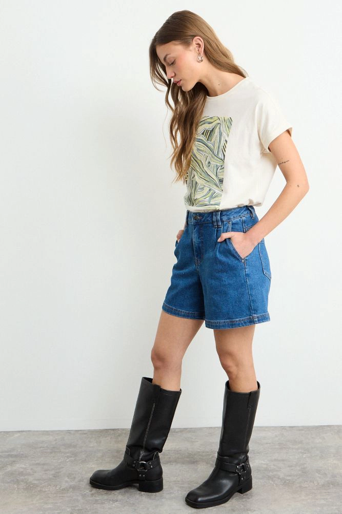 POLERA MANGA CORTA CRUDO MUJER IO - 5