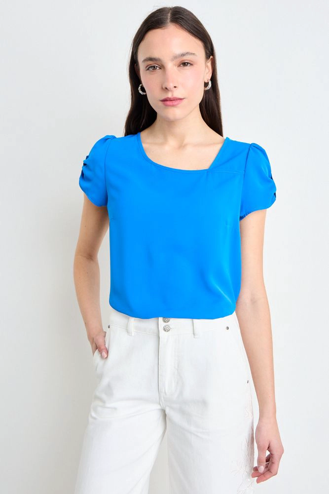 BLUSA LISA AZUL MUJER IO - 1