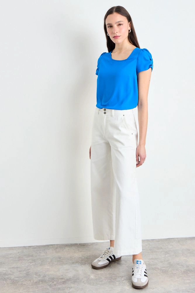 BLUSA LISA AZUL MUJER IO - 4