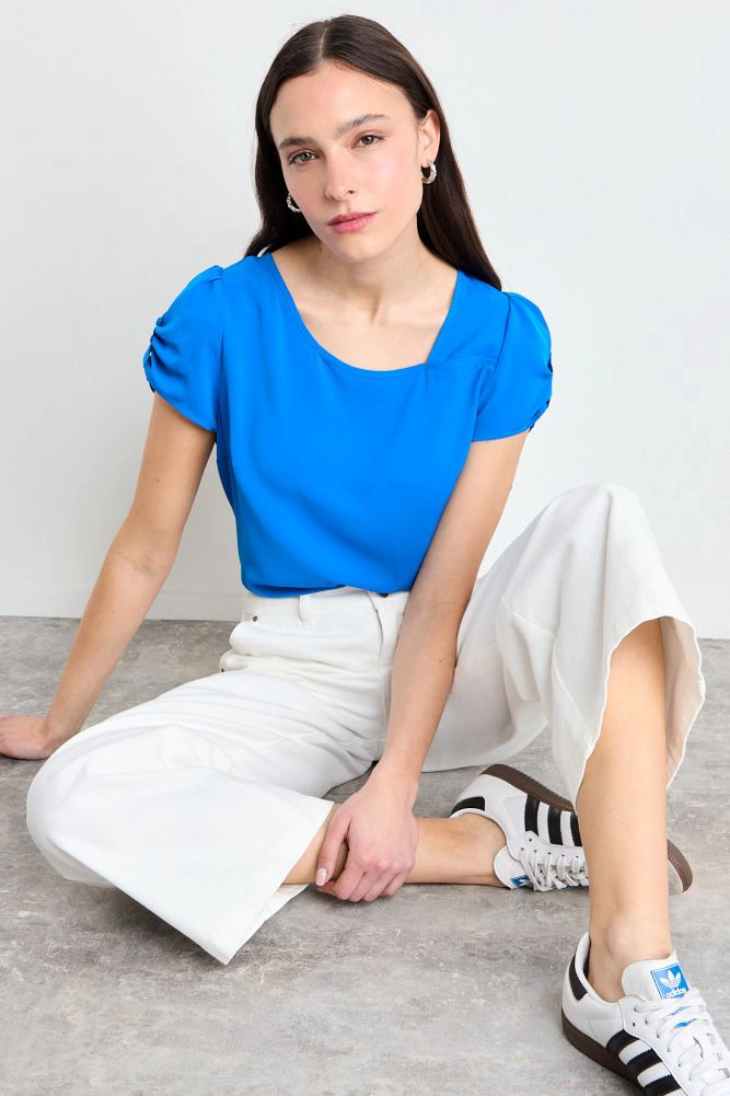 BLUSA LISA AZUL MUJER IO - 5